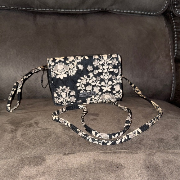 Floral Black and Cream Crossbody Bag - Picture 1 of 4